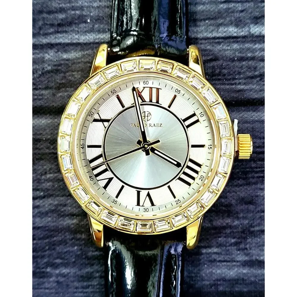 Rare Pablo Raez 35mm Manhattan Gem Studded White Roman Watch